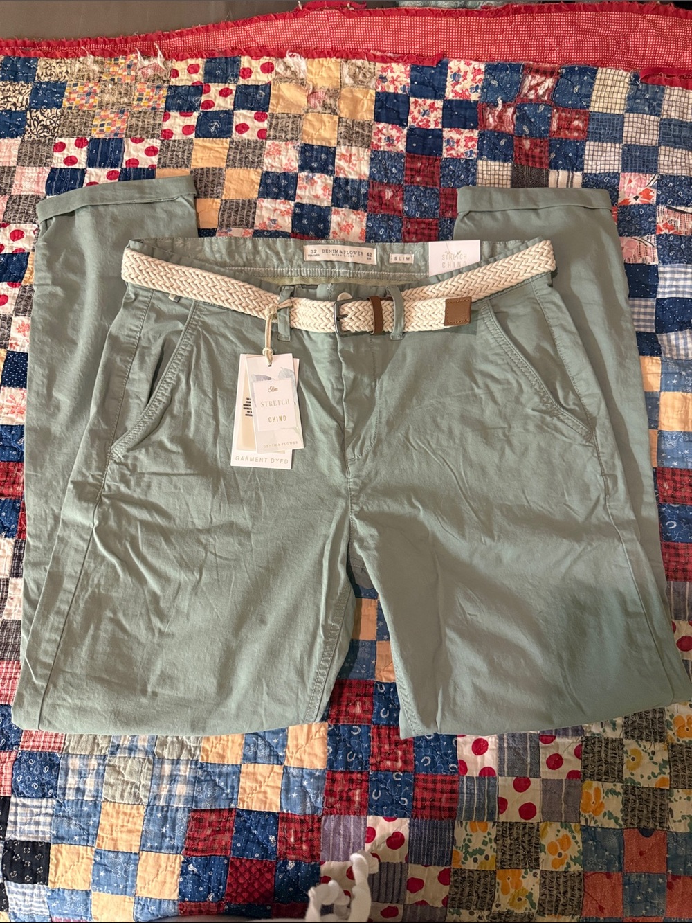 Denim & Flower Mens Slim Chino Pants Size 32